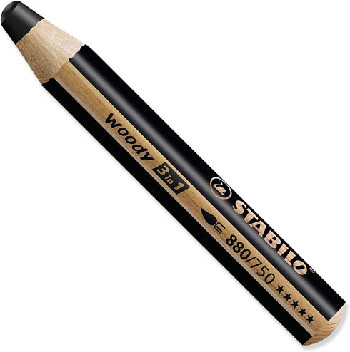 STABILO Multi-talented Pencil woody 3-in-1 - Pack of 2 Pencils - Black & White...