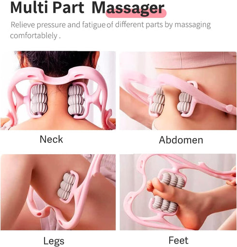 Handheld Massager Roller with 6 Balls for Deep Tissue Massage - Pain Relief for Neck, Back, Waist, and Legs...
