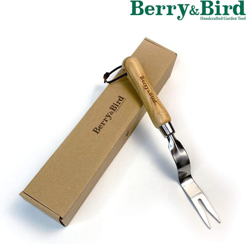 Berry&Bird Hand Weeder Tool, Stainless Steel Gardening Weed Puller, 12.1" Manual Weeding Removal Cutter Tool with Ash Wood Handle for Planting, We...