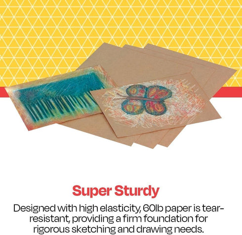 School Smart Kraft Paper Sheets, 60 lb, 12 x 18 Inches, Brown, Pack of 100 - 086642...