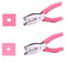 1 Pack 6.3 Inch Length 1/16 Inch Diameter of Circle Hole Handheld Single Paper Hole Punch, Puncher with Pink Soft Thick Leather Cover (Heart and S...