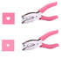 1 Pack 6.3 Inch Length 1/16 Inch Diameter of Circle Hole Handheld Single Paper Hole Punch, Puncher with Pink Soft Thick Leather Cover (Heart and S...