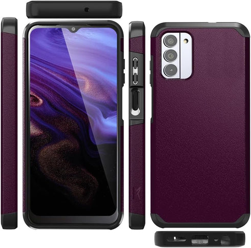 TJS Compatible for Nokia G100 Case (N150DL)/Nokia C300 Case (N155DL), with Tempered Glass Screen Protector Dual Layer Hybrid Magnetic Support Shoc...