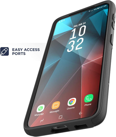 ENCASED Rebel Series Designed for Samsung Galaxy S21 Plus Case, Heavy Duty Protective Phone Case (Black)...