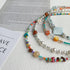 Beaded Necklace for Women, Colorful Gemstone Choker Necklaces Boho Cute Necklace Handmade Crystal Summer Beach Jewelry for Teen Girls...