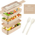 Iteryn Bento Box Lunch Box, 3-In-1 Compartment Lunch Containers - Wheat Straw, Leakproof Stackable Bento Lunch Box Meal Prep...