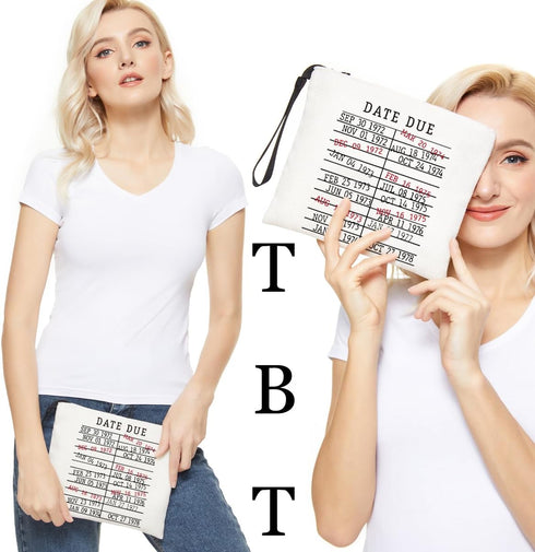 Funny Librarian Gifts Makeup Bag Bookish Gifts Cosmetic Travel Bag Book Lovers Gifts Zipper Pouch Book Club Gifts Skincare Bag Nerd Bookworm Readi...