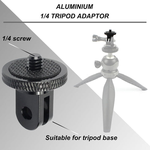 Universal Helmet Adhesive Sticky Mount for Action Cameras, Includes 4 Curved/Flat Mounts, 2 Anchors, 2 Base Mounts, 2 Tripod Adapters, Compatible ...