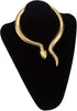 Hicarer Gold Snake Necklace Bracelet Set Adjustable Snake Choker Necklace Hand Chain Bracelet Finger Ring with Black Eyes Vintage Jewelry Set for ...