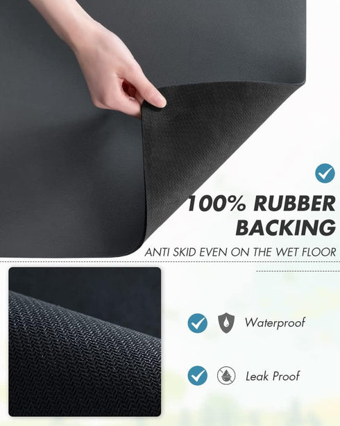 AMOAMI-Coffee Mat Hide Stain Rubber Backed Absorbent Dish Drying Mat for Kitchen Counter-Coffee Bar Accessories Fit Under Coffee Maker Coffee Mach...