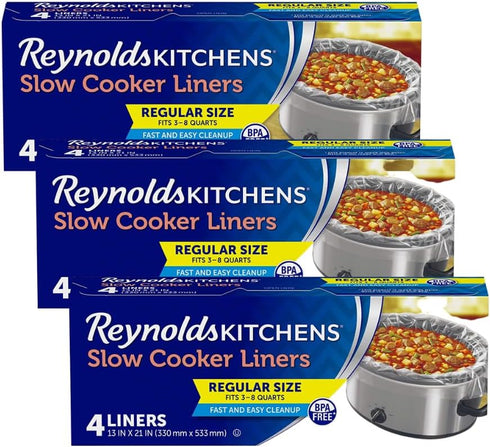 Reynolds Slow Cooker Liners, Regular Size, 4 CT, (Pack of 3)...