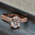 XIALV Rose Gold Plated Cubic Zirconia 2 Carats Oval Cut Ring Simulated Diamond CZ Wedding Engagement Ring for Women (US size 7)...