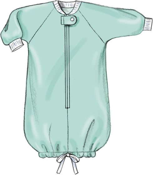 Butterick Infants' Bunting, Jumpsuit, Shirt, Diaper Cover, Hat, Bib, Mittens, Booties and Blanket Sewing Pattern Kit, Design Code B6968, Sizes XXS...