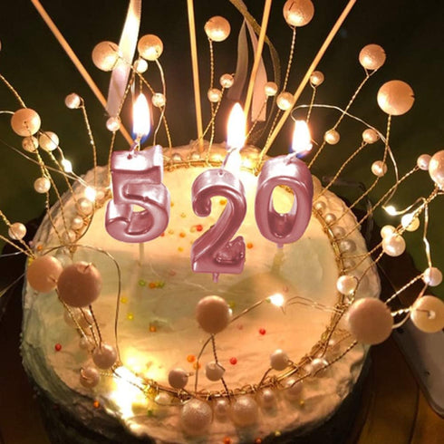 3rd Birthday Candle Three Years Pink Happy Birthday Number 3 Candles for Cake Topper Decoration for Party Kids Adults Numeral 30 23 37 33 13...