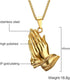 Stainless Steel Praying Hands Pendant Necklace,Gold,Free Chain 24"...