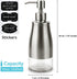 Dish Soap Dispenser with Stickers, Brushed Nickel Stainless Steel and Glass Combined, Refillable Liquid Hand Soap Dispenser for Bathroom & Kitchen...