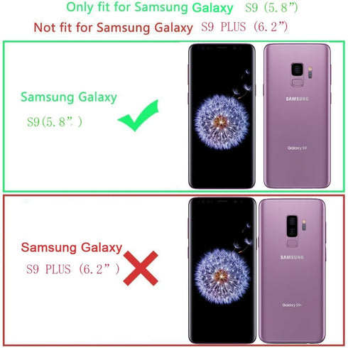 Wallet Case Compatible with Samsung Galaxy S9, Purple, Card Slots & Kickstand...