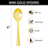 Qeirudu 4 Inch Gold Plastic Mini Spoons, 100 Pack Disposable Tasting Spoons Heavy Duty Small Dessert Spoons for Party Dessert Shooters, Food Sampl...
