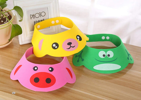 Adjustable Visor Cartoon Shampoo Shower Bathing Protection Cap for Toddler, Baby, Kids, Children, Set of 3...
