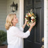 Sattiyrch 15" Wreath Hanger for Front Door,Sturdy Steel Wreath Door Hanger,Over The Door Hanger Hook (Black,2)...