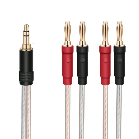 3.5mm Stereo Male to 4 x Banana Plug Speaker Cable Audio Extension Cord (1M)...