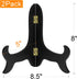 Petutu 2 Pack 8 Inch Wooden Display Stand Plate Easels Holder (Black)...