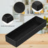 Teling 4 Pcs Large Black Basics Rectangular Plastic Desk Organizer, Half Accessory Tray, Tabletop Bathroom Tray Plastic Organizer Tray for School ...