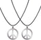 2 Pack Hippie Style Peace Sign Necklace Hippie Party Dressing Accessories, Silver...