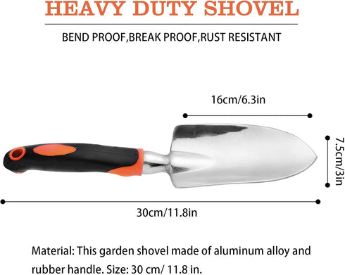 Garden Trowel, Small Spade Shovel for Digging, Hand Shovel for Gardening, Garden Shovel with Ergonomic Non-Slip Handle, Aluminum Heavy Duty Trowel...