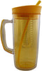 Dependable Industries' 37oz BPA-Free Plastic Double Wall Tumbler with Silicone Straw and Fruit Infuser: Vibrant Yellow Hydration Solution for Heal...