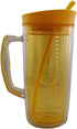 Dependable Industries' 37oz BPA-Free Plastic Double Wall Tumbler with Silicone Straw and Fruit Infuser: Vibrant Yellow Hydration Solution for Heal...