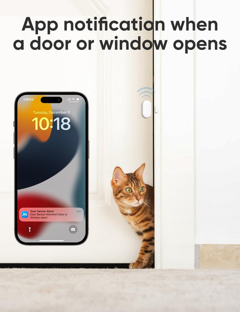 Maxcio Door Window Sensor, Door Open Detector with App Notifications, Compatible with Alexa/Google Home, Entry Detector Sensor for Home Automation...