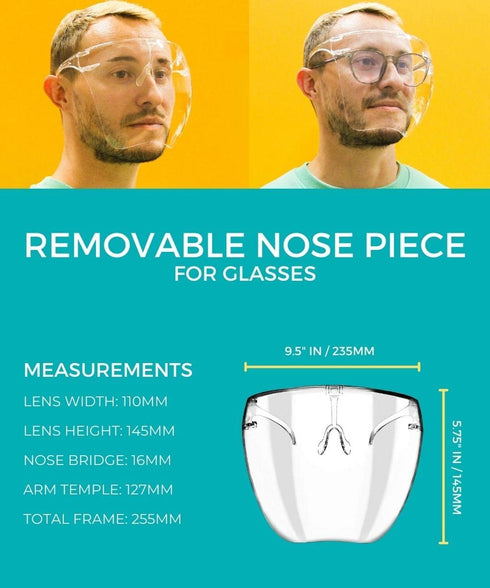 zeroUV - Protective Face Shield Full Cover Visor Glasses/Sunglasses (Anti-Fog/Blue Light Filter) (Brown AP)...