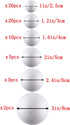 hesmartly 60 Pack Craft Foam Balls,White Polystyrene Smooth Round Balls, 6 Sizes Foam Balls and 2 Pieces Painting Brushes for DIY Projects Arts an...