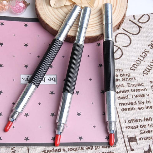 3Pcs DIY Ceramics Engraving Tool Durable Anti Slip Handle Lettering Alloy Tip Double End Etching Pen Scriber Marking Engraving Tools...