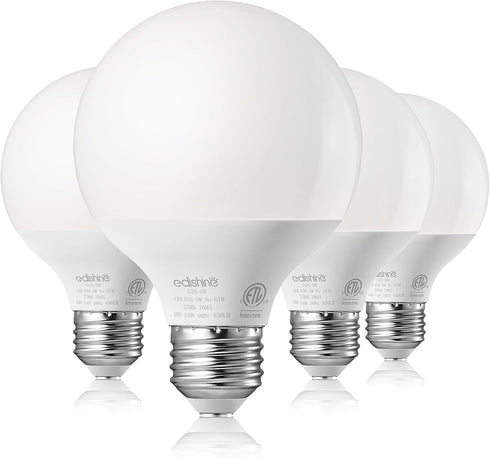 EDISHINE 4 Pack G25 LED Globe Light Bulbs CRI90+, Vanity Light Bulbs for Bathroom 5W Equivalent 25W 2700K Warm White 450LM, Globe Light Bulbs Over...