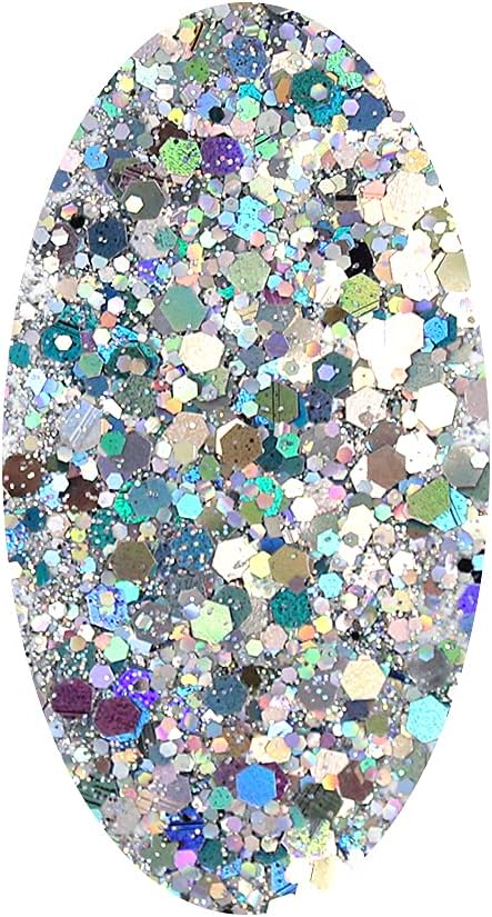 100g Holographic Glitter, Cosmetic Mixed Hexagon Chunky & Fine Craft Glitter Resin Sequins for Epoxy, Resin Art, Body, Hair, Face, Nail, Slime, Tu...