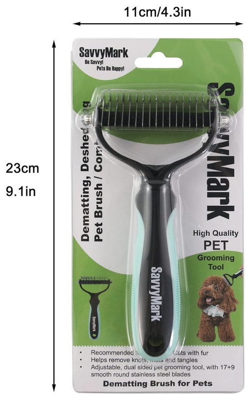 Dog Brush - Pet Dematting and Undercoat deshedding rake - Stainless Steel Grooming Comb For Dogs Cats furry pets large or medium remove knots tang...