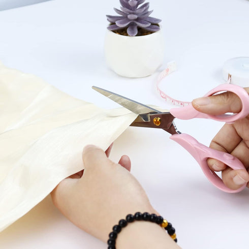 Multipurpose Stylish Pink Scissors, Stainless Steel Scissors with Acrylic Handle Stationery Paper Cutting Tool for Office, Home, School (Pink)...