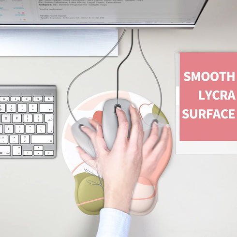 Mouse Pad Wrist Support, Ergonomic Gel Mouse Pad with Wrist Rest, Comfortable Computer Mouse Pad for Laptop, Pain Relief Mousepad with Non-Slip PU...