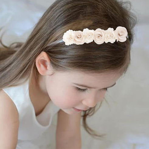 Baby Girl Floral Headband Nylon Flower Crown Elastic Hairband 3pcs Hair Accessories Gift for Girls (30#)...