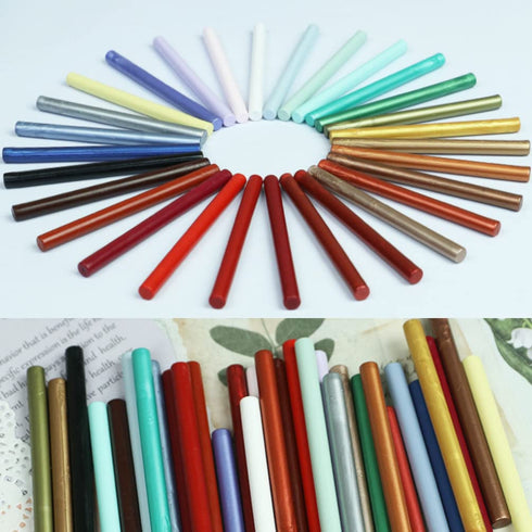 Bronze Wax Seal Sticks, ONWINPOR 30pcs Glue Gun Antique Gold Wax Sealing Sticks for Wax Seal Stamp, Wedding Invitations, Envelope Letter Sealing (...