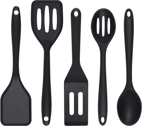 Small Spatulas 5PCS, Silicone Turner Easy to Clean, Flexible Brownie Spatula, Spatulas for Kitchen Use, Mini Silicone Spatula for Fish, Fried Rice...