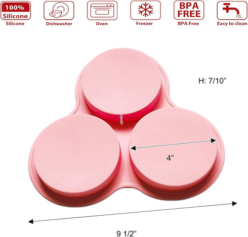 Siliocne Air Fryer Egg Mold 4 INCH Jumbo Silicone Muffin Top Pan Egg Mould for Breakfast Sandwiches Air Fryer Baking Pan 4 Pack...