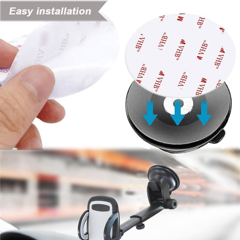 10 Pack 75mm (2.95") Circular Double Sided Sticky Pads, Strong Car Sticky Adhesive Replacement for Car Mount Mounting Holder Disk Windshield GPS C...