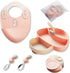 Silicone Suction Plate for Baby, Bibs, Spoon, Fork, Baby Eating Essentials, Toddler plate and Utensils Set(Silicone Baby Feeding Set - Mushroom - ...