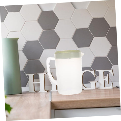 Hemoton Plastic Pitcher with Lid 2200ML Large Capacity Pitcher Clear Mix Drinks Water Jug Juice Pot Ice Tea Kettle Green...