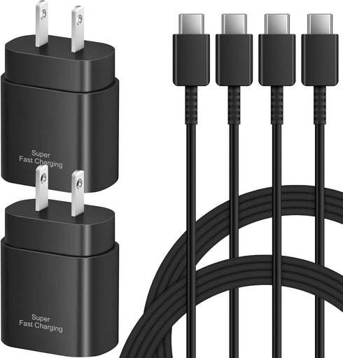 Type C Charger Fast Charging for Samsung - 25W USB C Charger Block, Android Phone Wall Charging with 6Ft Type C to C Cable for Galaxy S25 Ultra/S2...