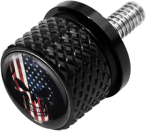 Stainless Knurled Fender Seat Bolt Screw 1/4"-20 Thread Compatible with 1996-2023 Harley Sportster Dyna Softail Touring CVO- American Skeleton...