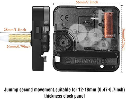 5 Pcs Wall Clock Movement Mechanism Clock Hands Quartz High Torque Long Shaft Clock Movement Replacement with 5 Pairs of Hands Clock DIY Repair Pa...